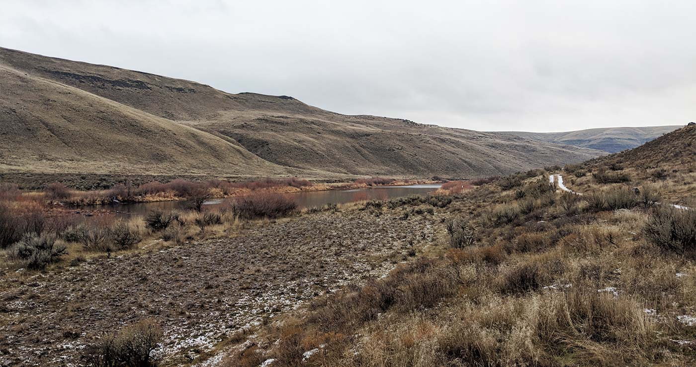 Eastern Oregon terrain can make it tough to spot your wayward pet. Low vegetation and rolling hills with canyons are a challenge.